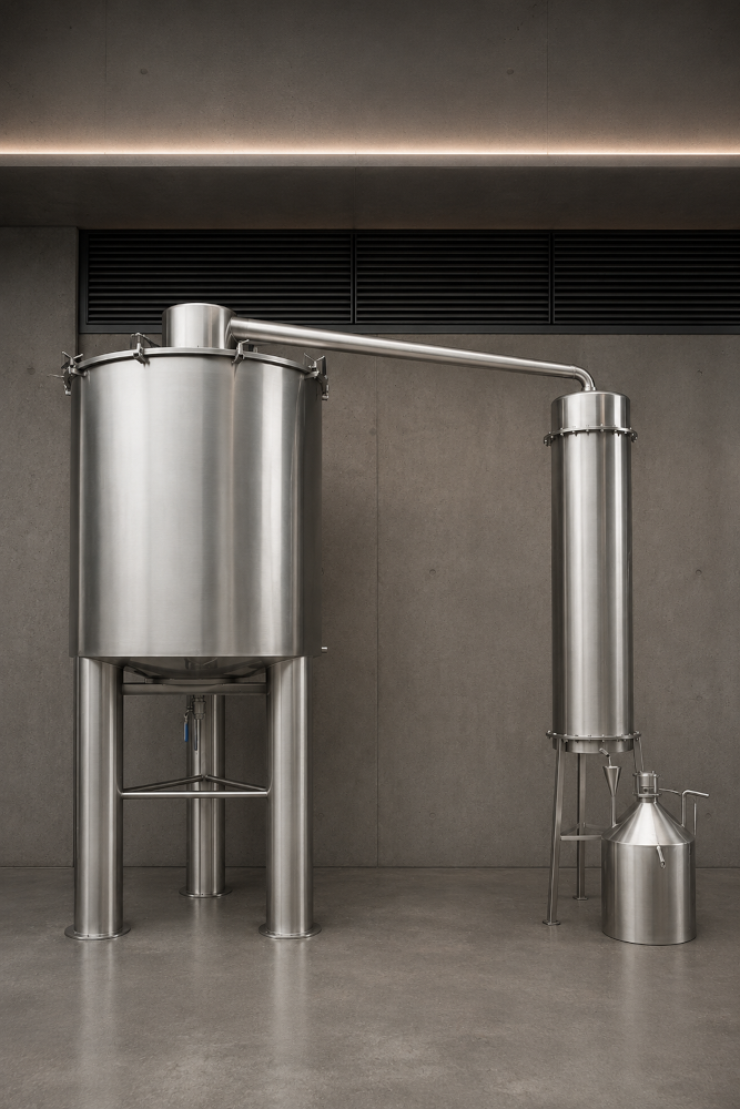 STAINLESS STEEL ESSENTIAL OIL  DISTILLER 500-5.000 LITERS